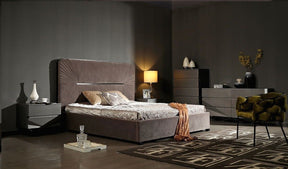 Duke Modern Grey Velvet & Black Gun Chrome Bedroom Set – VIG Furniture - sold by Home Elegance USA