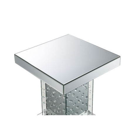 Acme - Nysa End Table 80284 Mirrored & Faux Crystals