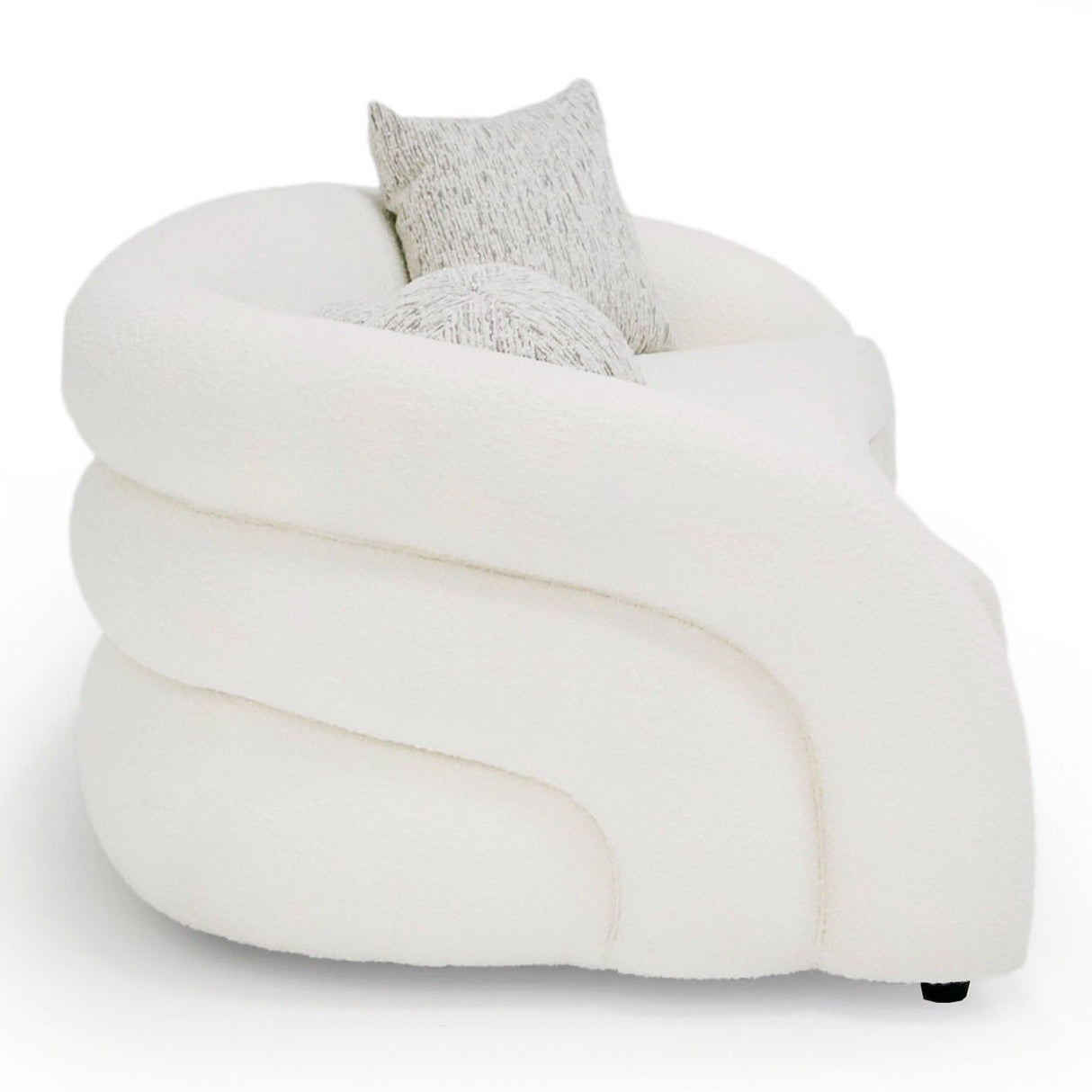 Modrest - Joshua Modern 4-Seater Curved White and Taupe Fabric Sofa