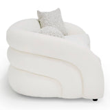 Modrest - Joshua Modern 4-Seater Curved White and Taupe Fabric Sofa