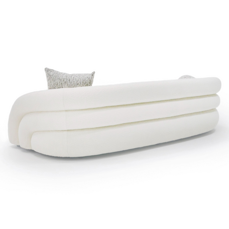 Modrest - Joshua Modern 4-Seater Curved White and Taupe Fabric Sofa