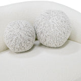 Modrest - Joshua Modern 4-Seater Curved White and Taupe Fabric Sofa