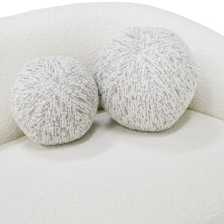 Modrest - Joshua Modern 4-Seater Curved White and Taupe Fabric Sofa