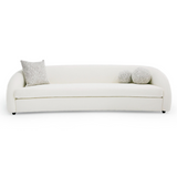 Modrest - Joshua Modern 4-Seater Curved White and Taupe Fabric Sofa