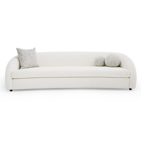 Modrest - Joshua Modern 4-Seater Curved White and Taupe Fabric Sofa