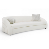 Modrest - Joshua Modern 4-Seater Curved White and Taupe Fabric Sofa