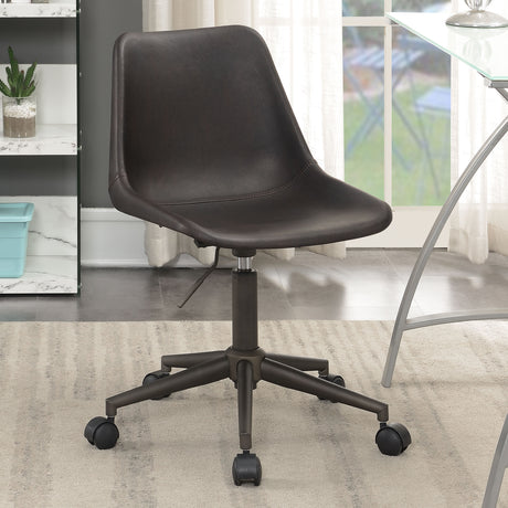 Office Chair - Carnell Adjustable Height Office Chair with Casters Brown and Rustic Taupe