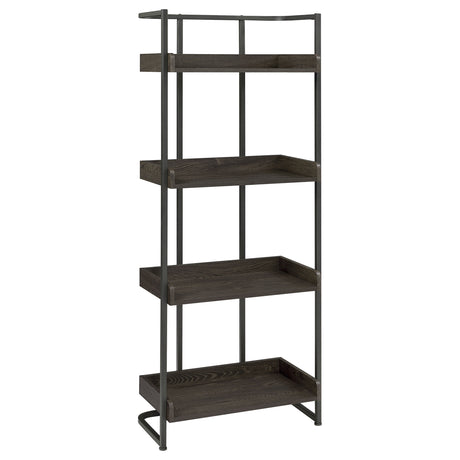 Bookcase - Ember 4-shelf Bookcase Dark Oak and Sandy Black