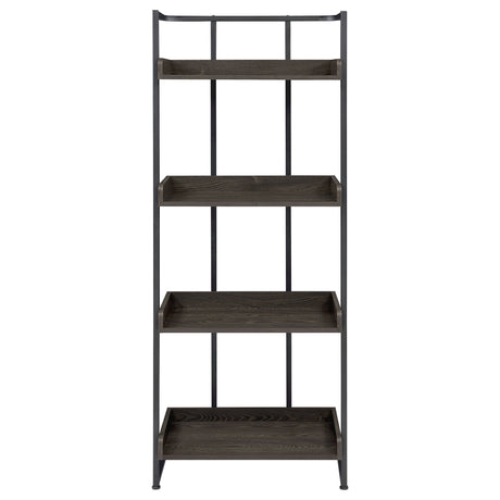 Bookcase - Ember 4-shelf Bookcase Dark Oak and Sandy Black