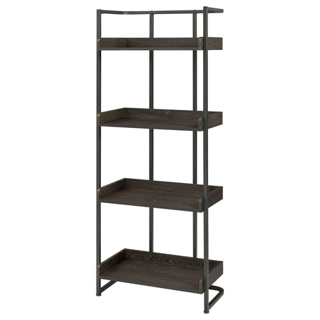 Bookcase - Ember 4-shelf Bookcase Dark Oak and Sandy Black