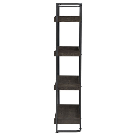 Bookcase - Ember 4-shelf Bookcase Dark Oak and Sandy Black