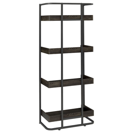 Bookcase - Ember 4-shelf Bookcase Dark Oak and Sandy Black