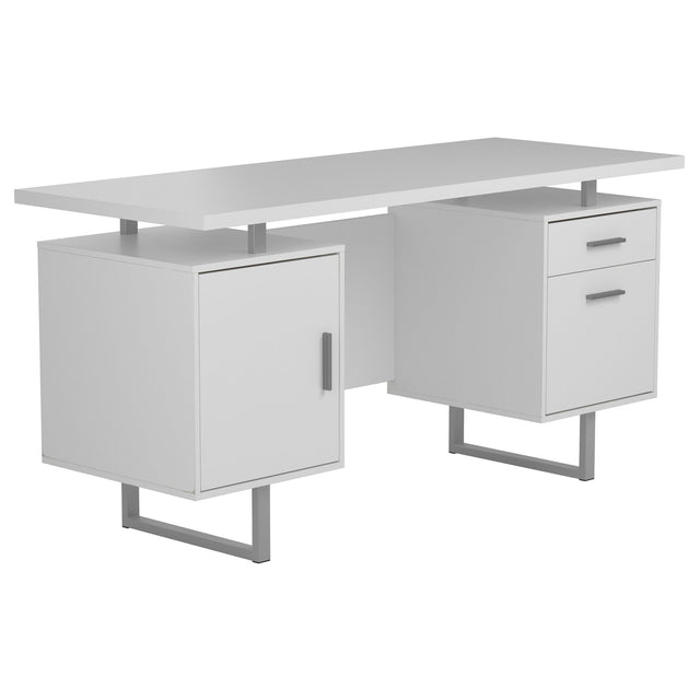 Computer Desk - Lawtey Floating Top Office Desk White Gloss