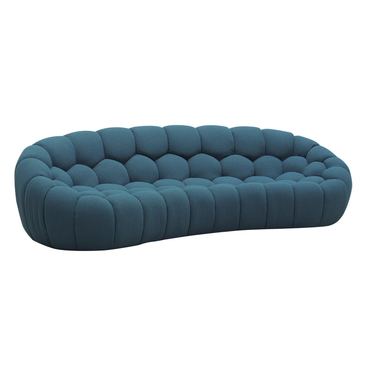 Divani Casa Yolonda - Modern Curved Dark Teal Fabric Sofa