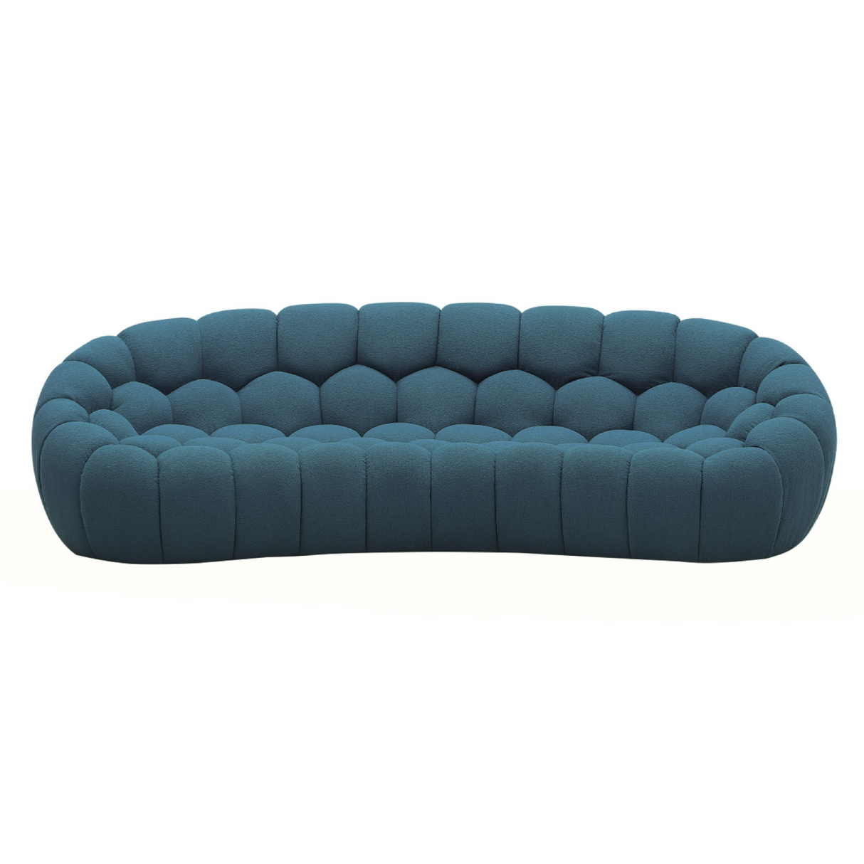 Divani Casa Yolonda - Modern Curved Dark Teal Fabric Sofa
