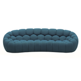 Divani Casa Yolonda - Modern Curved Dark Teal Fabric Sofa