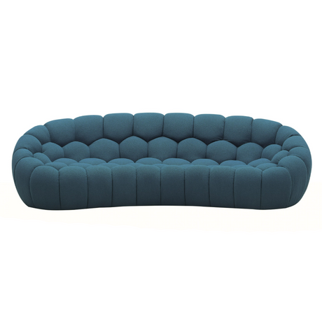 Divani Casa Yolonda - Modern Curved Dark Teal Fabric Sofa