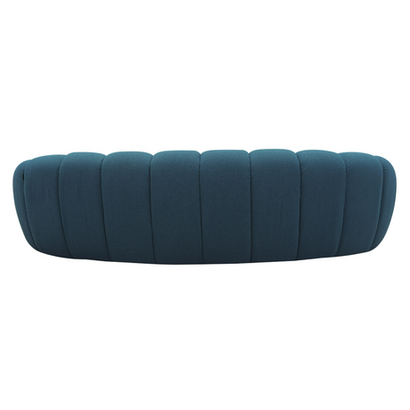 Divani Casa Yolonda - Modern Curved Dark Teal Fabric Sofa