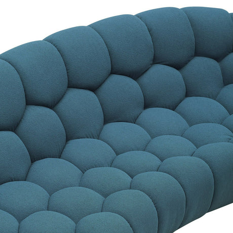 Divani Casa Yolonda - Modern Curved Dark Teal Fabric Sofa