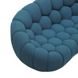 Divani Casa Yolonda - Modern Curved Dark Teal Fabric Loveseat - sold by Home Elegance USA