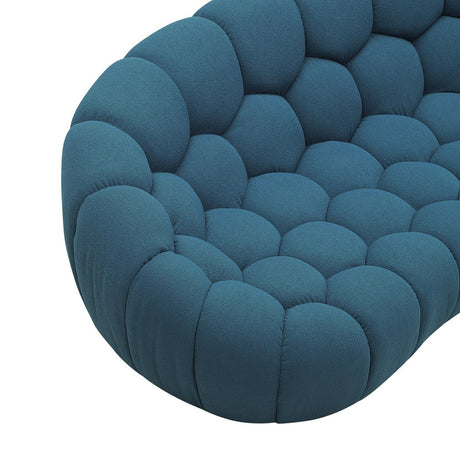 Divani Casa Yolonda - Modern Curved Dark Teal Fabric Loveseat - sold by Home Elegance USA