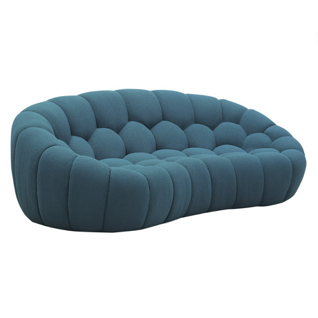 Divani Casa Yolonda - Modern Curved Dark Teal Fabric Loveseat - sold by Home Elegance USA