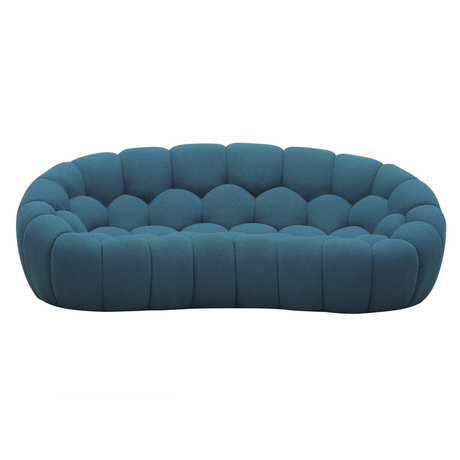 Divani Casa Yolonda - Modern Curved Dark Teal Fabric Loveseat - sold by Home Elegance USA