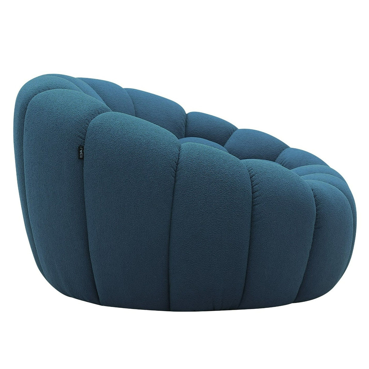 Divani Casa Yolonda - Modern Curved Dark Teal Fabric Chair