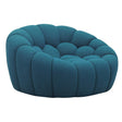Divani Casa Yolonda - Modern Curved Dark Teal Fabric Chair