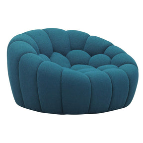 Divani Casa Yolonda - Modern Curved Dark Teal Fabric Chair