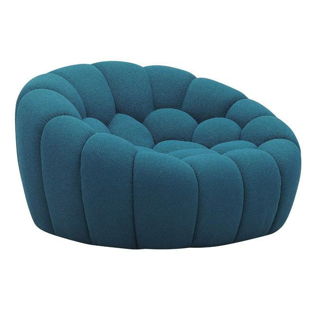 Divani Casa Yolonda - Modern Curved Dark Teal Fabric Chair