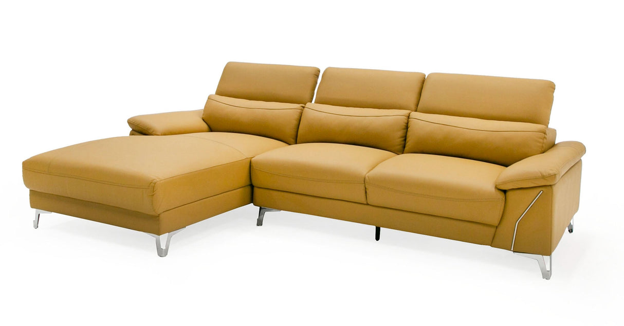 Divani Casa Sura - Modern Camel Leather Left Facing Sectional Sofa | VIG