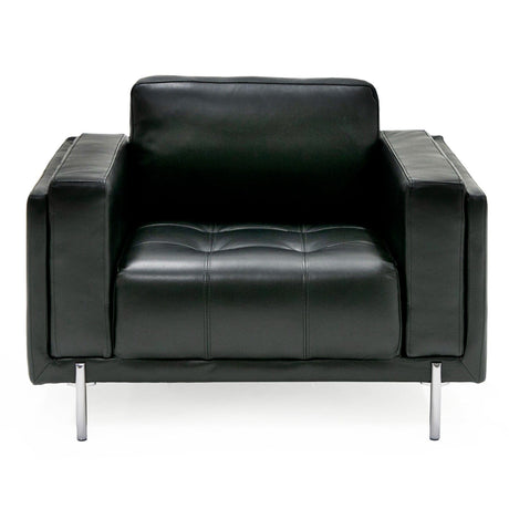 Divani Casa Schmidt - Modern Black Leather Chair