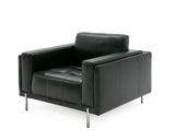 Divani Casa Schmidt - Modern Black Leather Chair - VGKK - KF.7020 - CHR - BLK - Home Elegance USA - 1