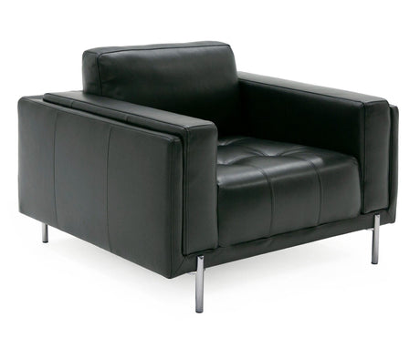Divani Casa Schmidt - Modern Black Leather Chair