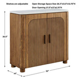 Mebarak Reeded 2 Door Cabinet Bronze,White,Woodtone - Light Brown / White by Uttermost - View 3
