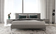 Aria - Italian Modern Multi Grey Q Bed and Two Nightstands - View Image 1