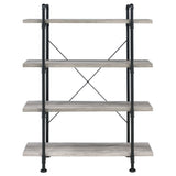 Delray 4 - tier Open Shelving Bookcase Grey Driftwood and Black | Coaster - 804406 - Home Elegance USA - 3