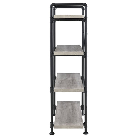 Delray 4 - tier Open Shelving Bookcase Grey Driftwood and Black | Coaster - 804406 - Home Elegance USA - 5