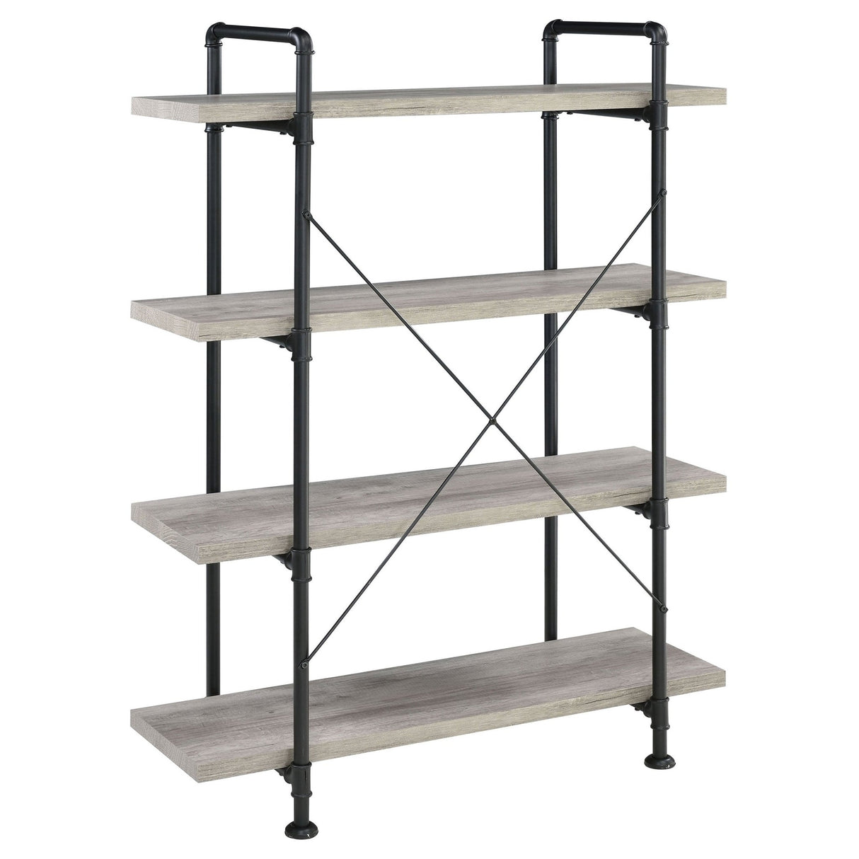 Delray 4 - tier Open Shelving Bookcase Grey Driftwood and Black | Coaster - 804406 - Home Elegance USA - 6