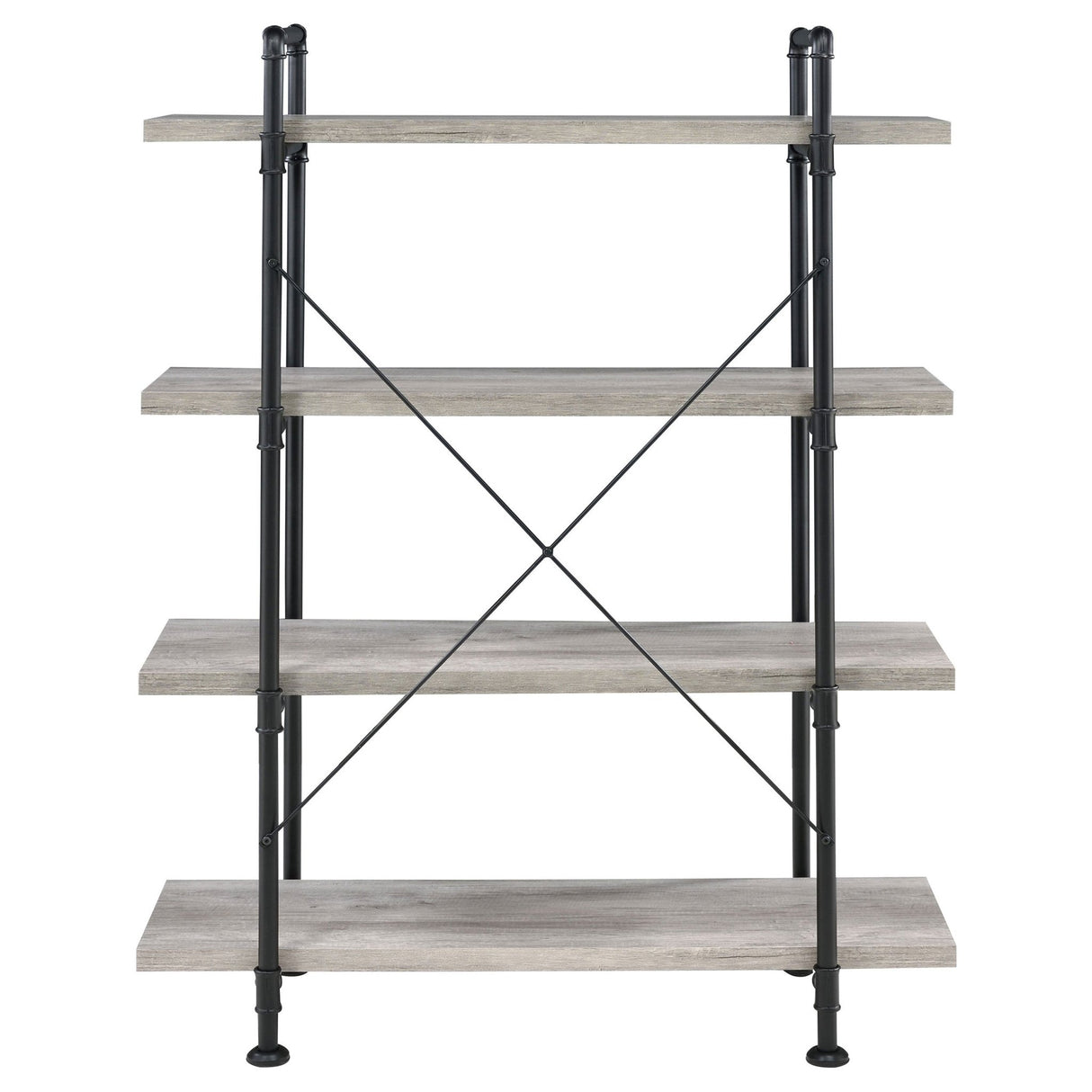 Delray 4 - tier Open Shelving Bookcase Grey Driftwood and Black | Coaster - 804406 - Home Elegance USA - 7