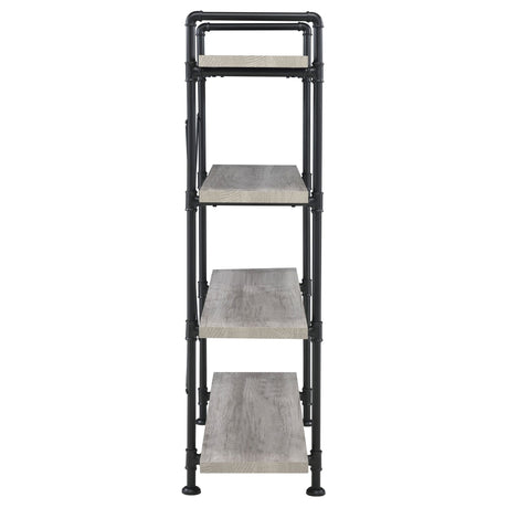 Delray 4 - tier Open Shelving Bookcase Grey Driftwood and Black | Coaster - 804406 - Home Elegance USA - 9