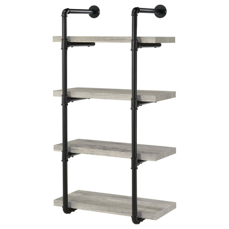 Elmcrest 24 - inch Wall Shelf Black and Grey Driftwood - 804416 - image - 4