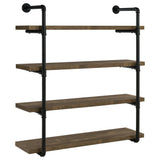 Elmcrest 40 - inch Wall Shelf Black and Rustic Oak - 804417 - image - 1