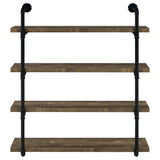 Elmcrest 40 - inch Wall Shelf Black and Rustic Oak - 804417 - image - 3