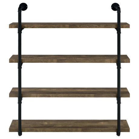 Elmcrest 40 - inch Wall Shelf Black and Rustic Oak - 804417 - image - 3