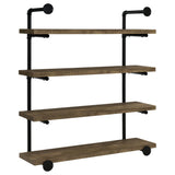 Elmcrest 40 - inch Wall Shelf Black and Rustic Oak - 804417 - image - 5