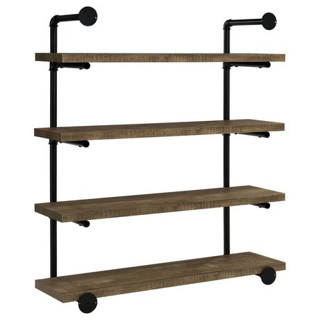 Elmcrest 40 - inch Wall Shelf Black and Rustic Oak - 804417 - image - 5