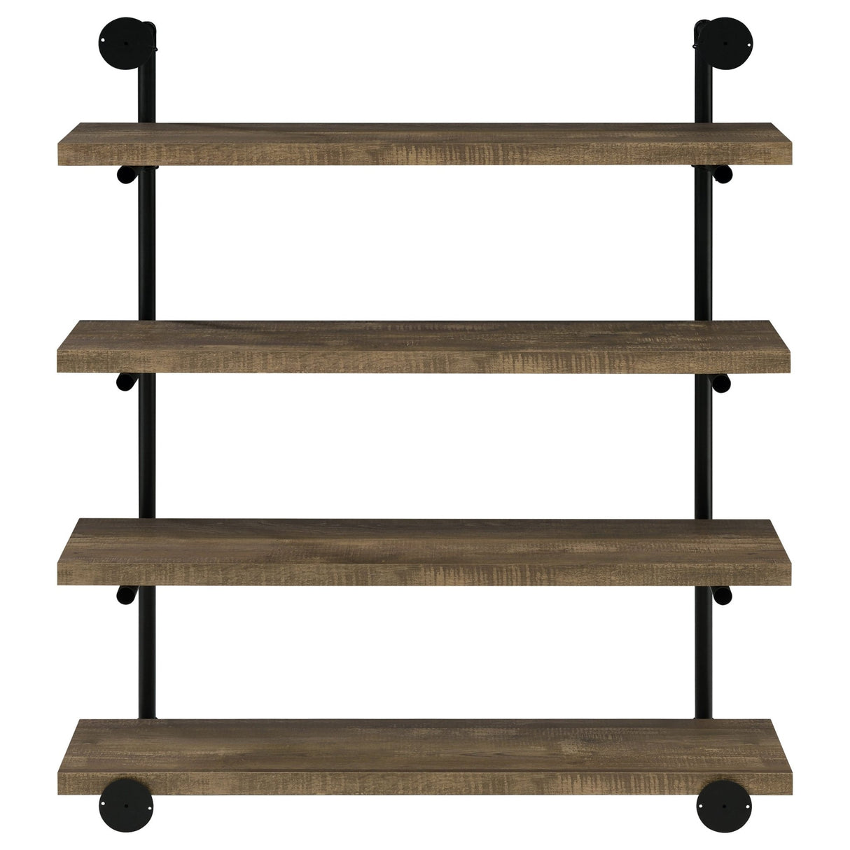 Elmcrest 40 - inch Wall Shelf Black and Rustic Oak - 804417 - image - 6