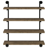 Elmcrest 40 - inch Wall Shelf Black and Rustic Oak - 804417 - image - 6